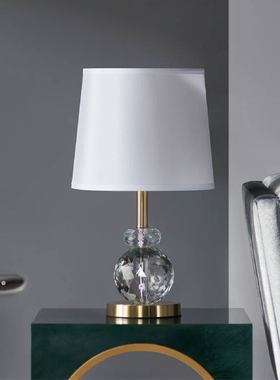 me台灯吉祥简约水晶台灯客厅卧室装饰床Q头灯欧式轻奢摆件