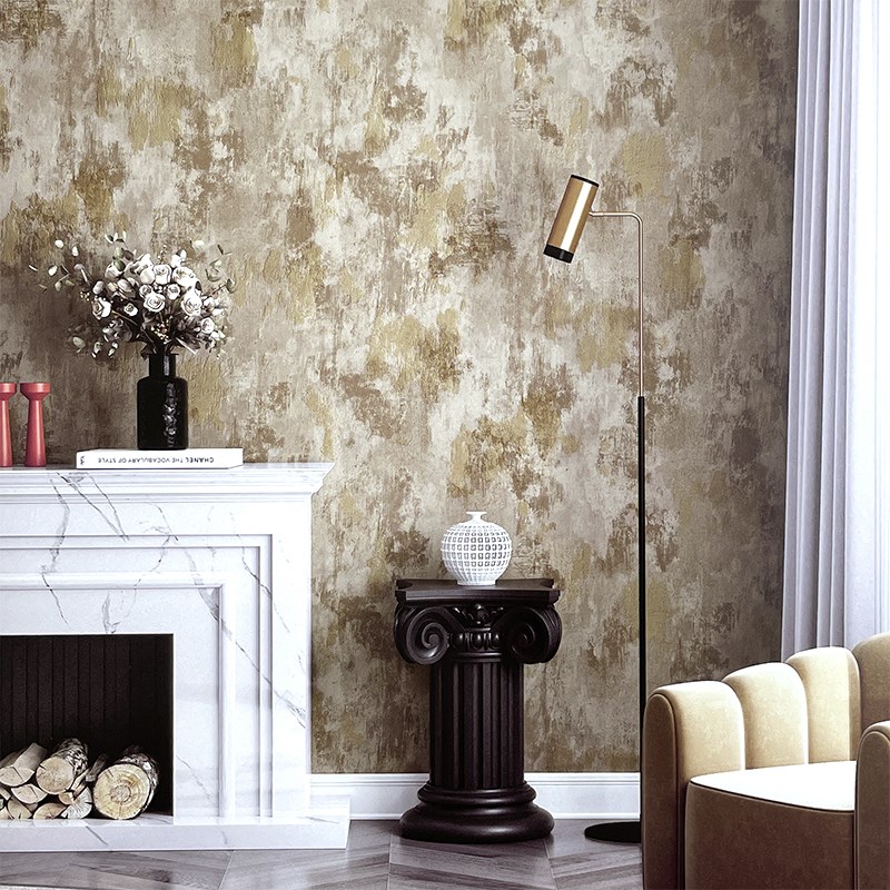 法式复古客厅卧室沙发床头背景墙斑驳素色全屋无缝U墙布高精密提