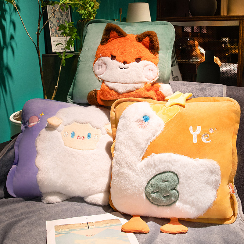 抱枕被子两用加厚办公室午t睡毯子枕头被二合一靠枕汽车载靠垫新