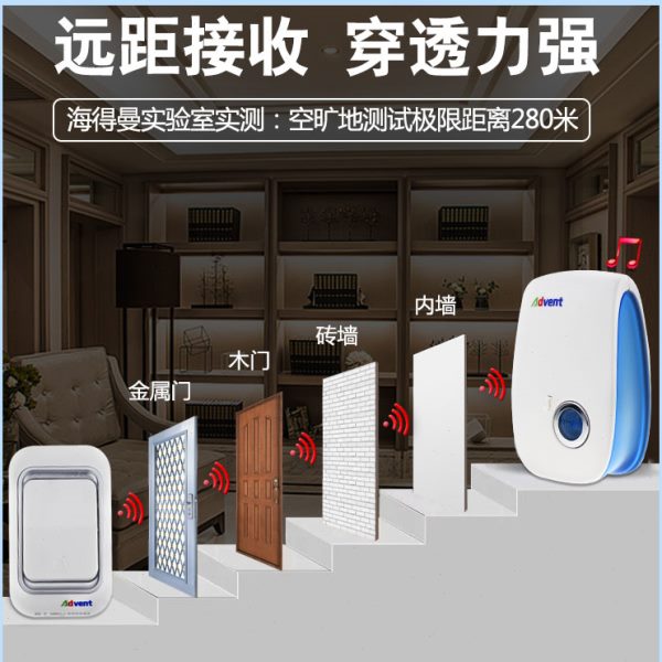 Advent海得曼Advante一拖多个组合无线门铃E-228远距离电子防水淋