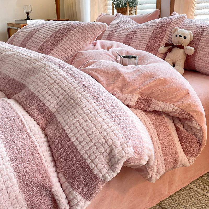 2023新款泰迪绒床上四件套冬季高端兔毛牛奶绒毛床单X被套加厚双