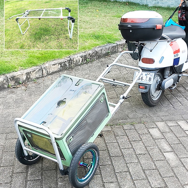 铝合金单车d拖车轻量化自行车拖挂车户外徒步拉车露营钓鱼背架桌