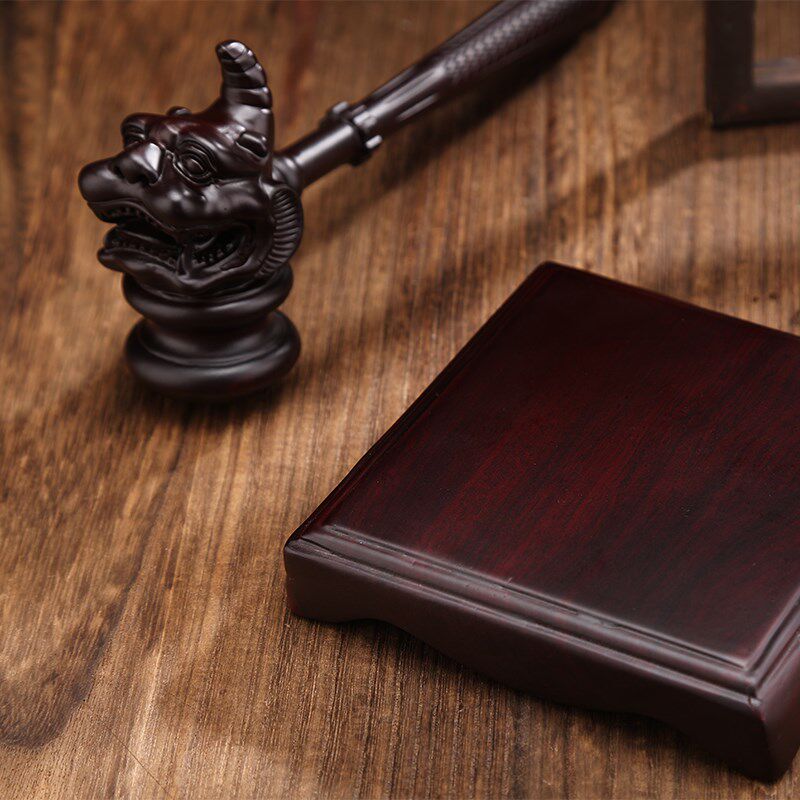 法槌黑檀木摆件家居p客厅办公室装饰品中式獬豸律师商务开业送礼
