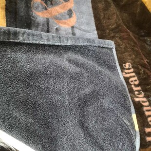 白色莫奈纯棉割绒印花沙o滩巾浴巾毛巾被100X180cm全棉插画沙发巾