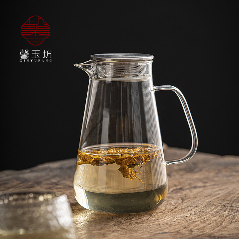 耐高温玻璃壶过滤一体大容量泡茶壶D客厅餐厅冷水壶水杯套装煮茶