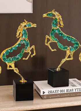 轻奢客厅装饰摆件生肖马玄关电视柜酒柜办公室工艺品乔迁新居礼品