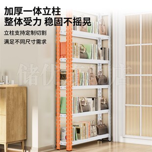 门后置物架窄架20cm宽可定制夹B缝转角一体靠墙落地式书架储物铁