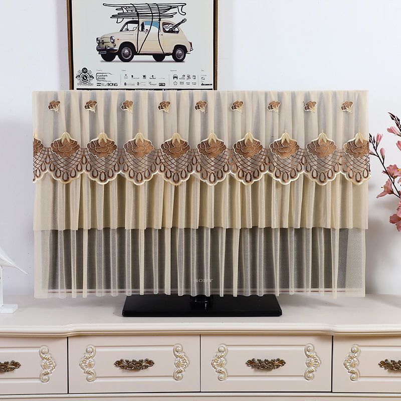 电视机防尘罩纱液晶高档曲面55寸家用超薄挂式O75电视罩套开机不