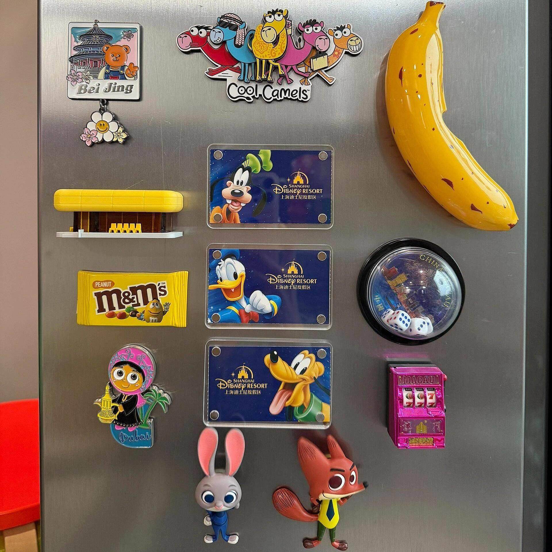 适用于迪士尼门票相框亚克力冰箱贴diy个性创意磁贴空框透明相框