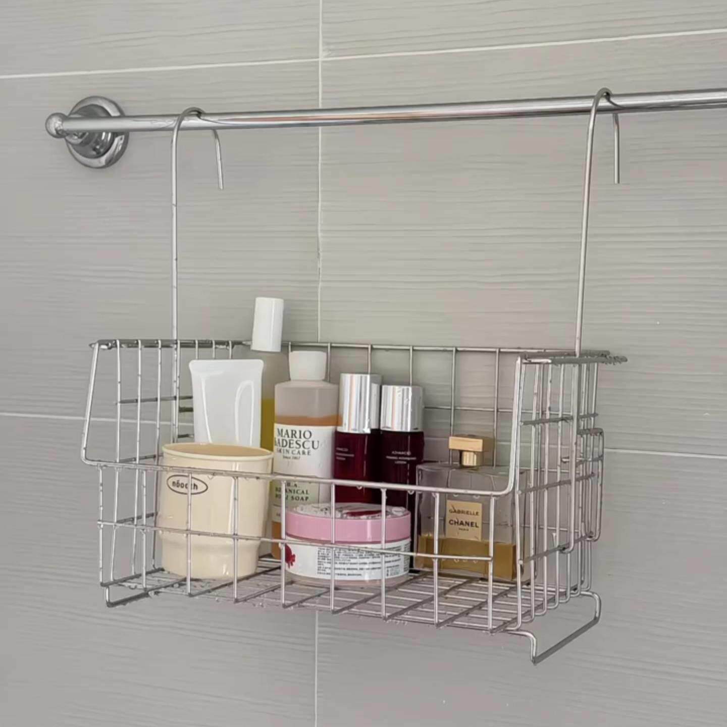 不锈钢浴室挂篮家用淋浴间可拆卸洗发水沐浴露挂篮洗漱台面置物架