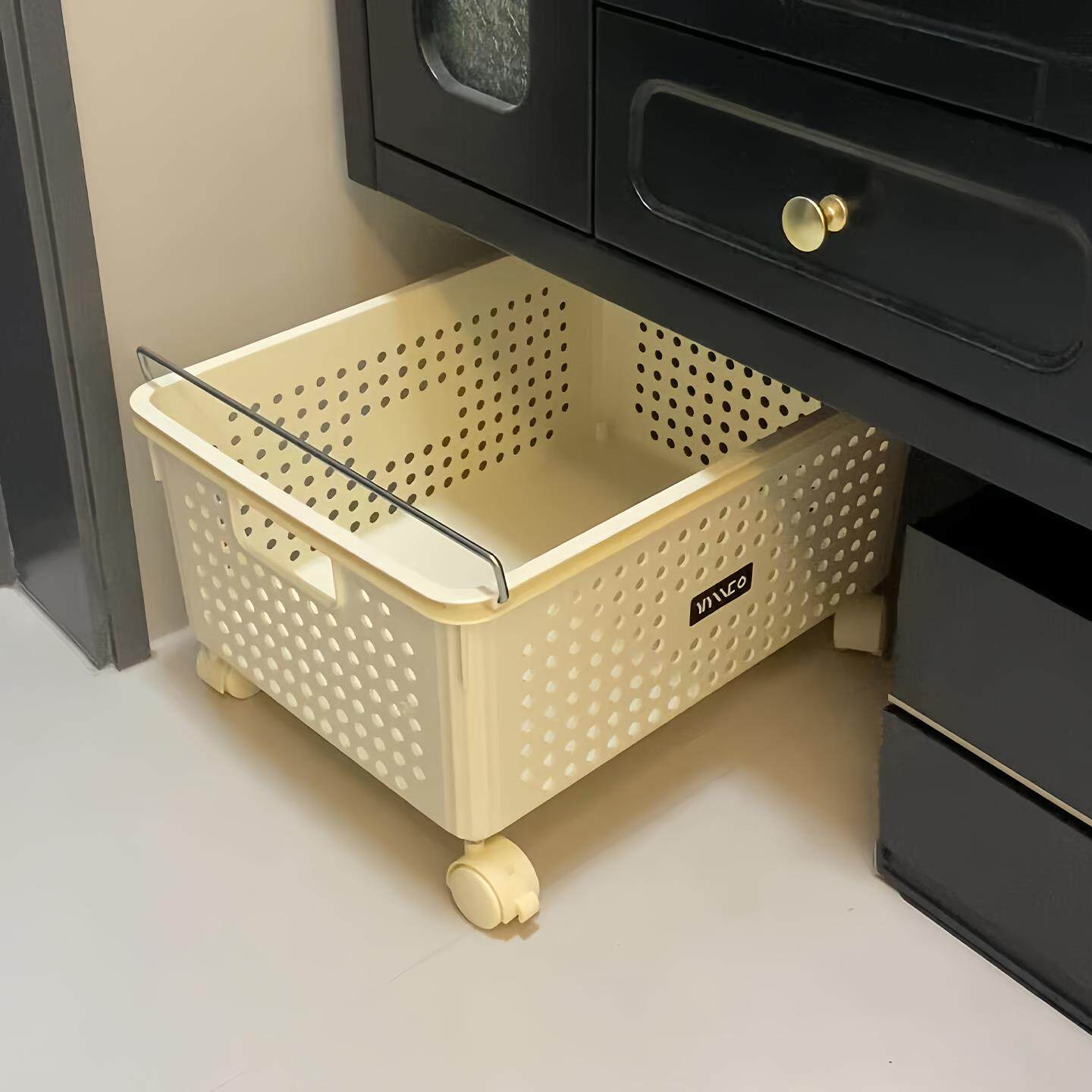 浴室柜下脏衣篓家用简约高颜值脏衣篮收纳筐可移动带轮推车洗衣篮