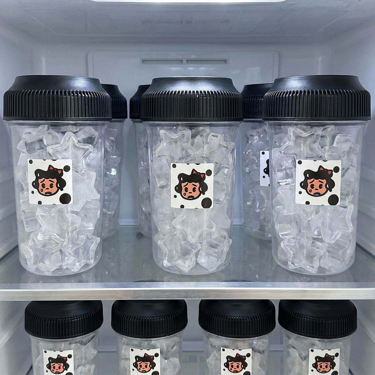 自制咖啡冰块冰杯反覆使用带盖子食品级冰块制冰模具diy冷饮杯外