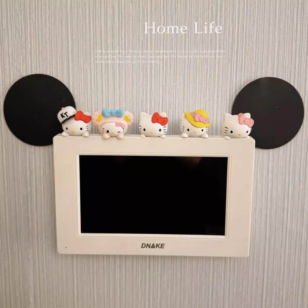hellokitty可视门铃对讲机饰品摆件可爱女卡通家居用品遮挡装饰品