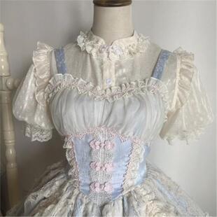 款日系甜美可爱lolita洋装超柔纱内搭衬衫打底上衣女夏天装