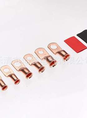 60pcs美规铜鼻子盒装 30pcs铜鼻子接线端子+热缩管G管3:1黑红色