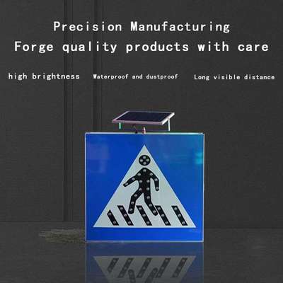 Cross border traffic LED flashing light solar traffic sign