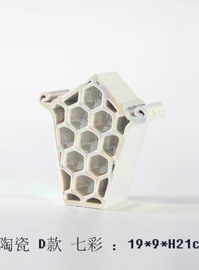 现代简约几何镂空正方形塔形陶瓷摆件样板房间售楼处W客厅玄关装