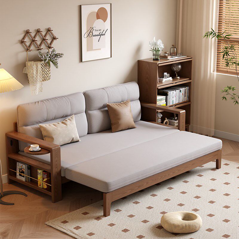 实木沙发床伸缩双人1米5小户型客厅多功能沙发床折叠两用2025新款