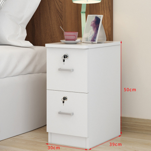 简约床头柜现代迷你小型20 z30cm卧室超窄双抽带锁抽屉收纳柜