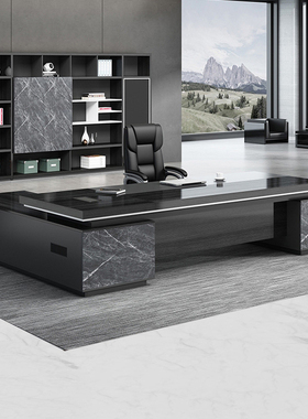 老板办公桌椅组合双柜家具大班台总裁主管简约现代办公室电脑桌子
