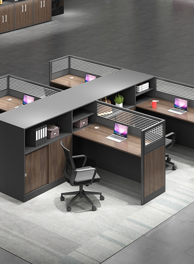 职员桌办公桌员工桌四人位4人6财务室简约财务桌屏风隔断桌椅组合