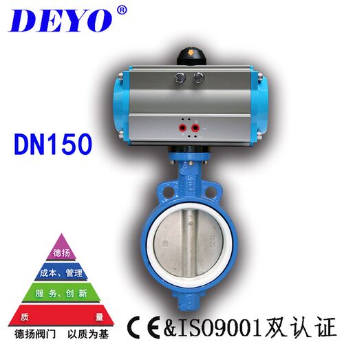 厂家直销D671FP气动四氟蝶阀,耐高温耐腐蚀,对夹DN50,80,100,150