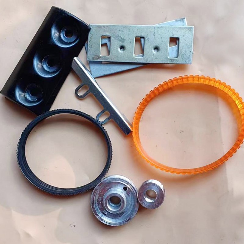 82型木工电动手电刨通用配件刨刀皮带轮压板皮带刨盖黄压片盖铁