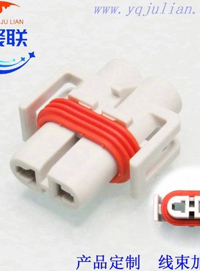 DJ7025YB-2.8-21灰色 汽车线束插头2孔防水接插件 护套配端子2P