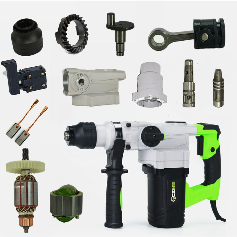 创造雷亚坦克C3608电锤机转定碳刷开关齿轮箱头机定子壳手柄配件