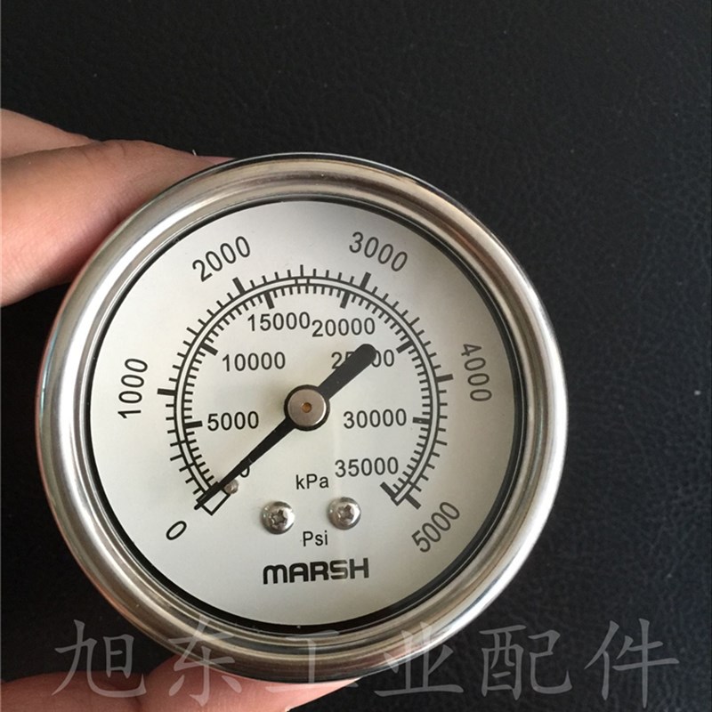 原装全新美国马士MARSH 内外不锈钢高压压力表5000PSI/35000KPA