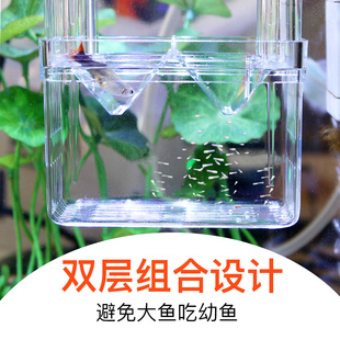 亚克力鱼缸隔离盒特大号气动式产卵孵化盒孔雀鱼繁殖盒产房小鱼苗