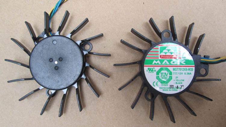 NVIDIA 永立MGT7012XB-W20 显卡风扇 直径7cm  双滚珠4针