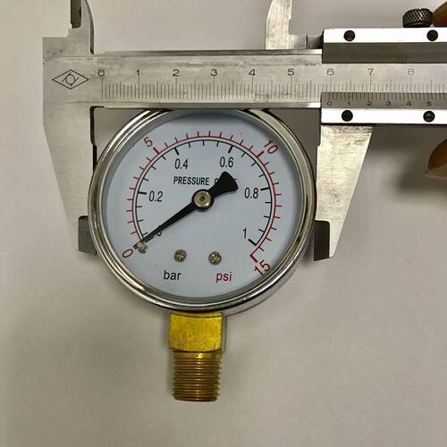 Pressure gauge 压力表 1bar 15psi 直径60mm 螺纹ZG1/4 压力1bar