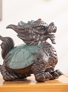 大号陶瓷龙龟摆件招财镇宅龙头龟客厅玄关办公室桌面装饰工艺品