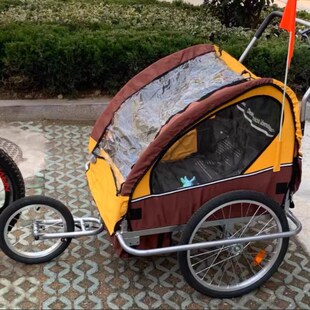 亲子车单车拖车后挂式 推车遛娃可拆卸骑行拖车徒步推车可承80斤