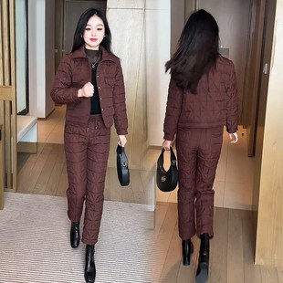 冬季时尚棉衣套装j女小个子2025新款高级感时髦洋气减龄显瘦两件