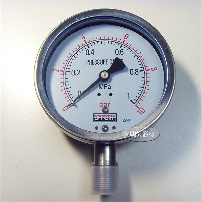 不锈钢压力表Y100BF 304高温蒸汽耐温0-1.6mpa防耐酸碱防腐蚀200