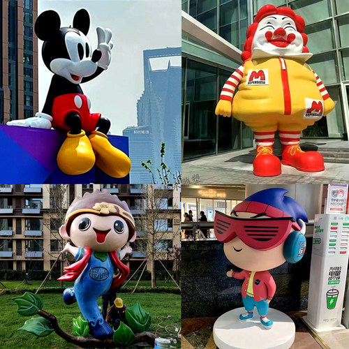 大型玻璃纤维卡通雕塑定制装饰小品人物造型ILP形象网红公仔商场