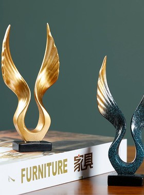 轻奢电视柜装饰摆件大鹏展翅客厅F酒柜家居饰品摆设车载桌面