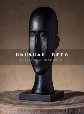 简约欧式抽象人脸形摆件客厅电视G柜书房样板房间售楼处饰品