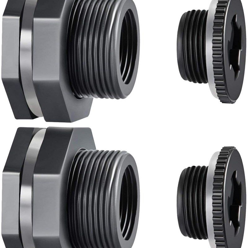 Outus 2 件3/4英寸深灰PVC隔板接头带塞头雨桶水族馆水箱浴缸水池,工业油品/胶粘/化学/实验室用品,马弗炉/电阻炉/实验炉,淘宝优惠券,粉丝福利购,淘宝优惠卷