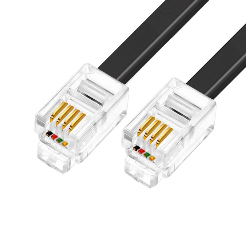 4p4c四芯电话线RJ11水晶头数据线工控设备语音连接线RJ12电话听筒