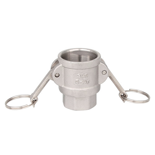 304不锈钢内丝快速接头D型母头扳把式快接卡套卡扣油管水泵内螺纹