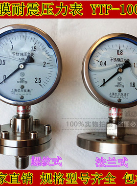 YNTP100BF法兰式MF不锈钢隔膜压力表ML螺纹式耐震压力表304耐腐蚀
