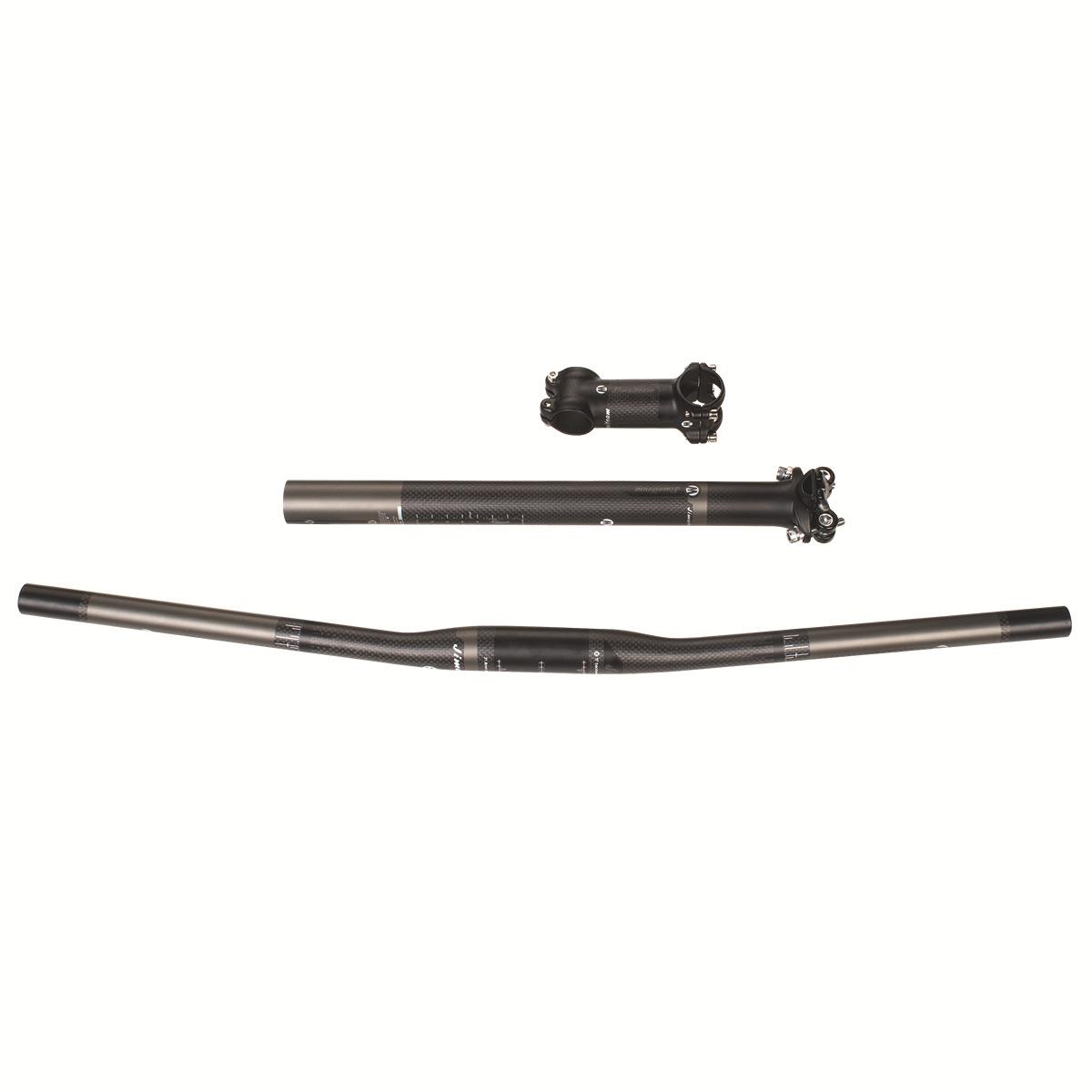 JIMIATEAM自行车配件燕把直把把立座管三件套碳纤维把组套装灰标