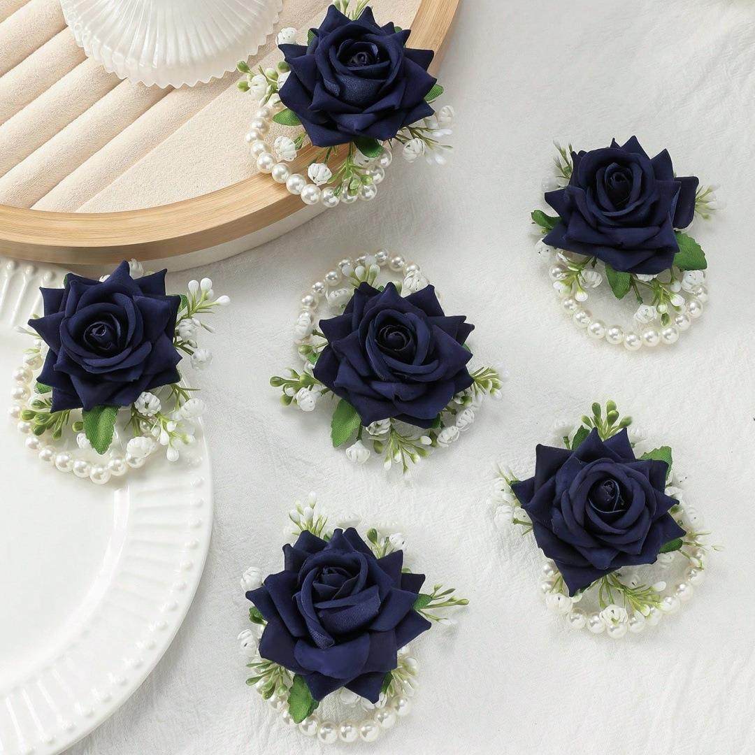 6个热销爆款玫瑰花手腕花伴娘姐妹团装饰花森系新娘佩戴婚礼