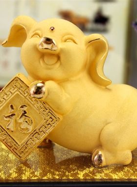 绒沙金生肖金鼠牛虎兔龙蛇马羊猴鸡狗猪摆件风水招财饰品吉祥摆设