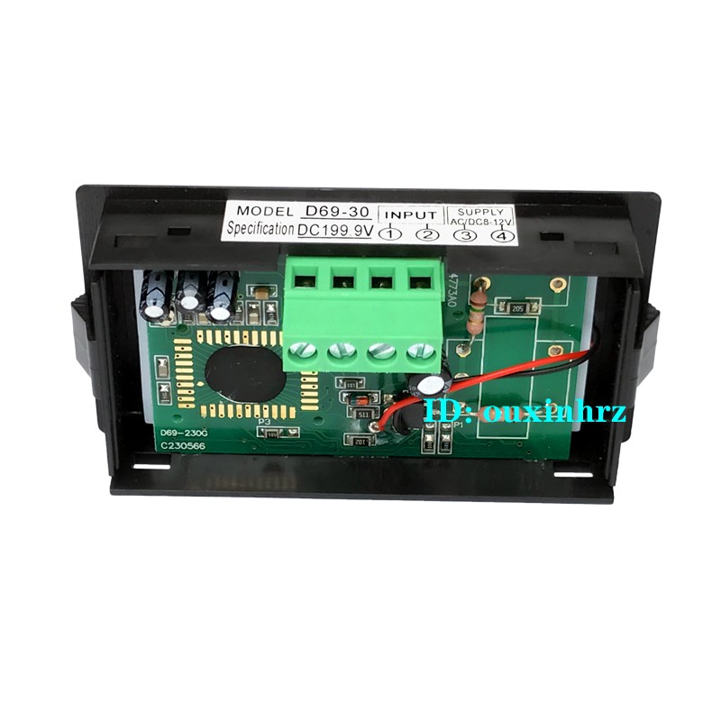 0-12V24V120V600V直流数显电压表表液晶显示8-12V隔离供电D69-30