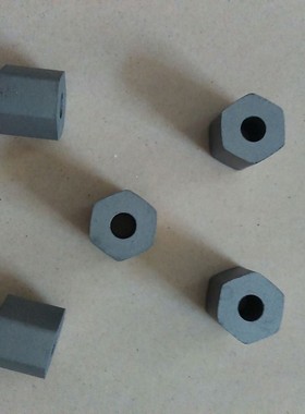 线切割配件导电块六角 材质YG3X  外径15高14内孔6mm 耐磨