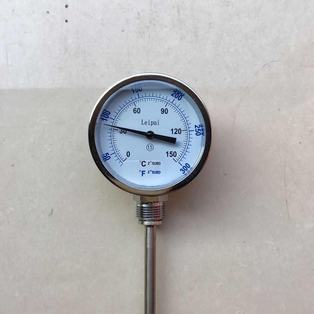 Leipai 双金属温度计 wss-411 0-150度 L=700mm m27x2 径向